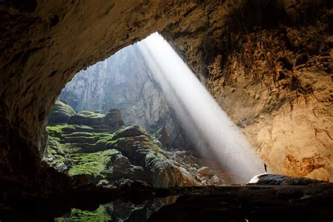 Sunlight Landscape Waterfall Rock Nature Grass Sun Rays Cave