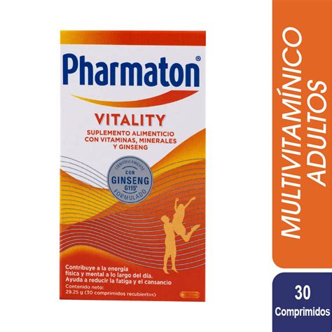 Pharmaton Vitality 40 Mg Cápsulas En Frasco Con 30 Unidades Farmacias