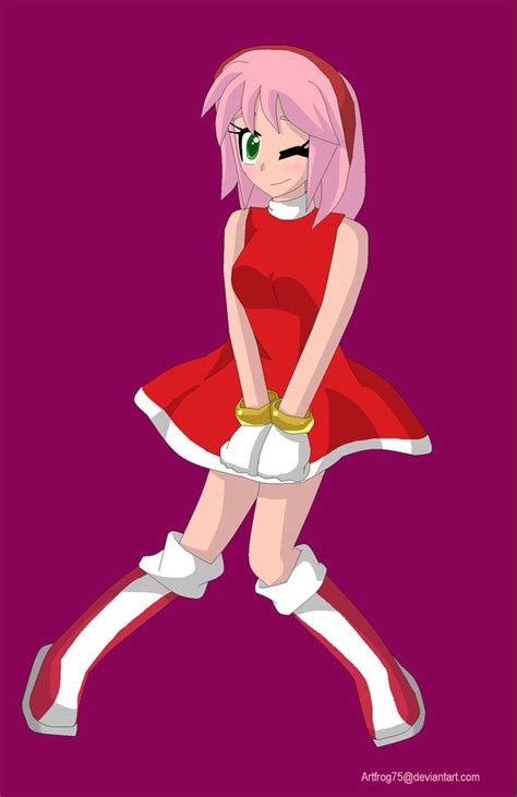 Amy Rose Human By Artfrog75 On Deviantart