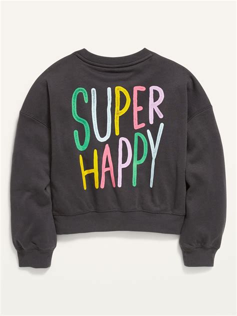 Graphic Crew Neck Sweatshirt For Girls Old Navy