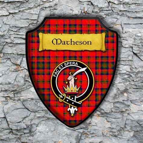 Matheson Shield Plaque With Scottish Clan Coat Of Arms Badge On Clan