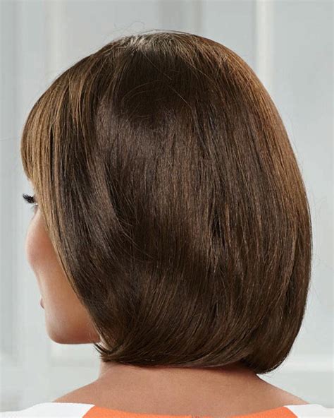 Mid Length Bob With Straight Brow Skimming Bangs Best Wigs Online Sale