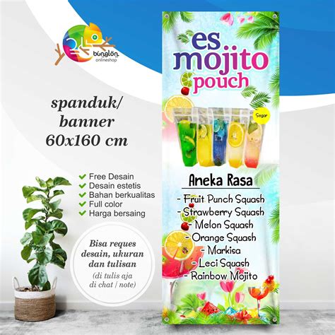Spanduk Banner Berdiri Minuman Mojito Moctail Lazada Indonesia
