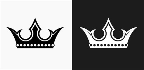 Ilustración De Icono De La Corona En Blanco Y Negro Vector Fondos Y Más