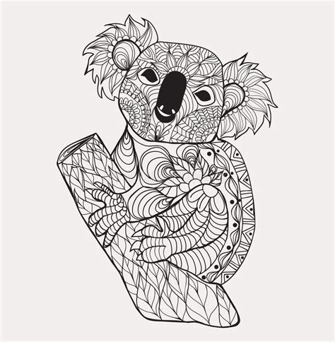 The fox is an intelligent, curious animal with brilliant hunting skills and a beautiful coat. Zentangle Style Koala. Black White Hand Drawn Doodle Stock ...