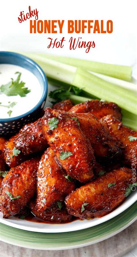 Fry coated wings in hot oil for 10 to 15 minutes, or until parts of wings begin to turn brown. Baked Sticky Buffalo Honey Hot Wings