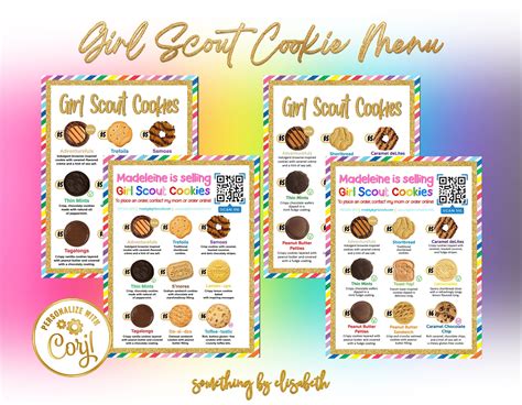 Girl Scout Cookie Menu With QR Code Fully Editable Etsy In Girl Scout Cookies