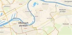 63075 Offenbach am Main mit PLZ Karte und Straßenverzeichnis