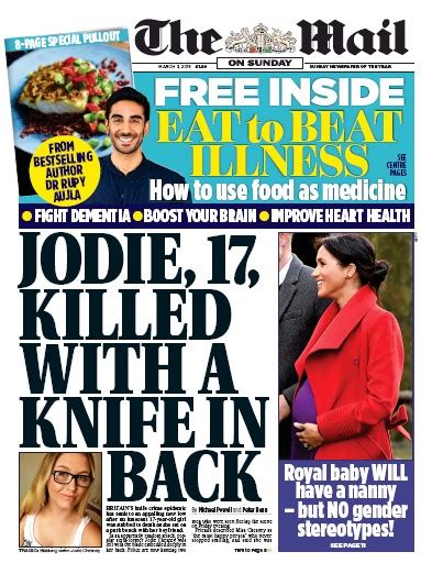 The Mail On Sunday Uk Front Page For 3 March 2019 Paperboy Online