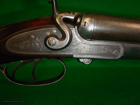 J Manton Antique English Double Barrel Shotgun For Sale