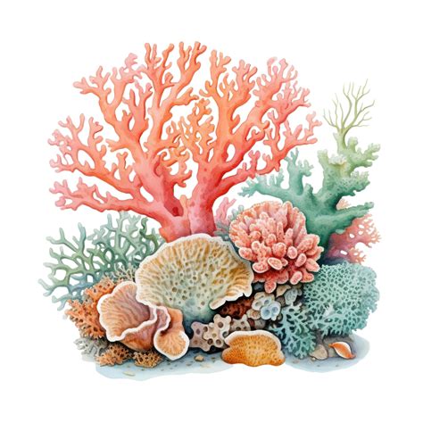 Ocean Watercolor Coral Coral Watercolor Sea Png Transparent Image