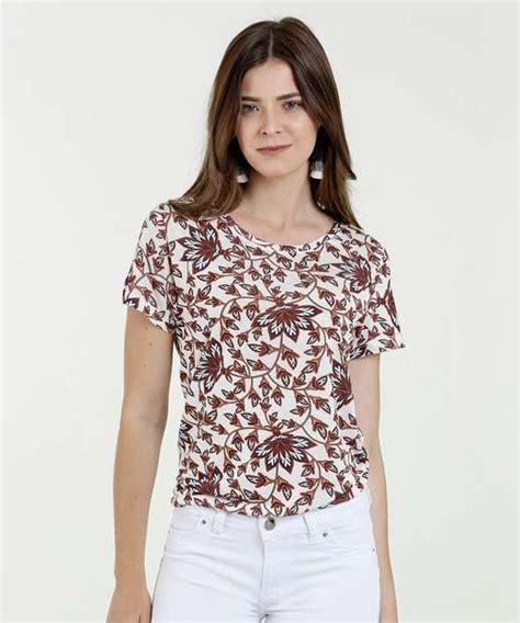 Blusa Feminina Estampa Floral Manga Curta Marisa Marisa