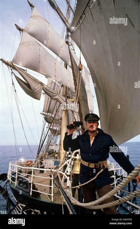A Russian Sailor Lookout On Deck Of Tall Ship Stock Photo Alamy