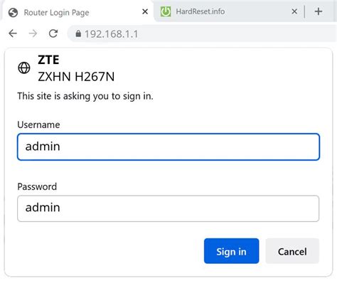 ZTE ZXHN H267N Default Password How To HardReset Info