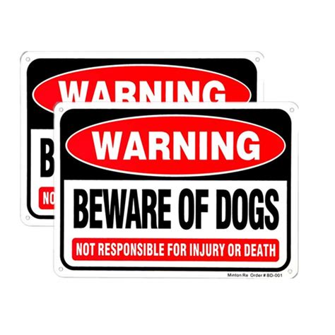 Buy 2 Pack Beware Of Dog Sign 10 X 7 Rust Free Aluminum Warning Dog
