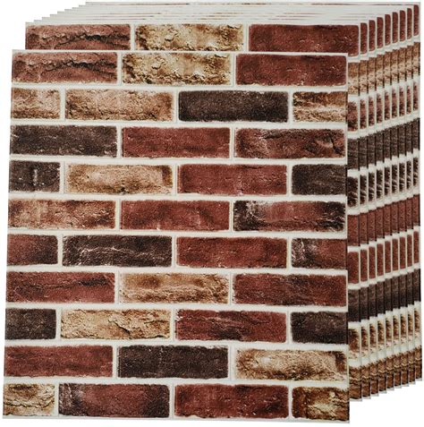 Buy 3d Wallpaper Brick Wall Panels Peel And Stick Wallpaper Red Brown