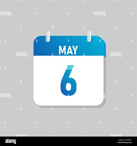White Daily Calendar Icon May In A Flat Design Style Easy To Edit