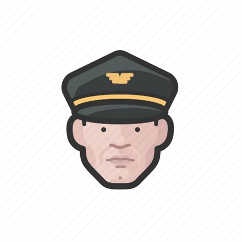 Airline Pilot White Male Icon Download On Iconfinder