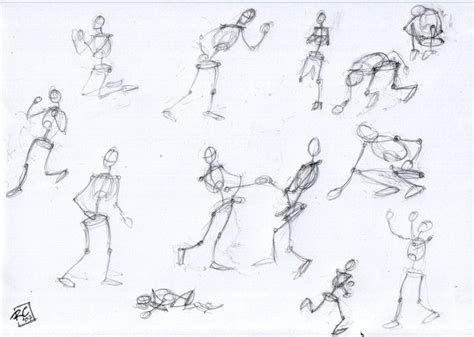 Drawing Exercise Stick Figures Moving Ratcreatures Artwork