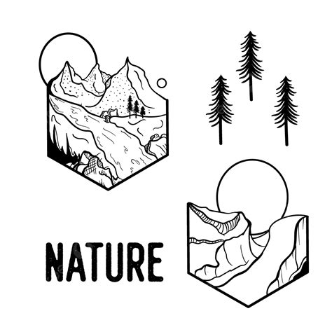 Nature Logo Mountain Line Art Mountain Drawing Nature Drawing Logo