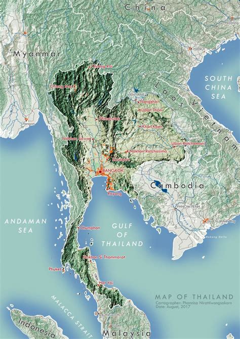 Map Of Thailand Terrain Analysis Using Qgis Phannisa Green Color