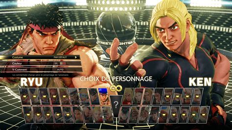 Select Character Street Fighter V Interface In Game