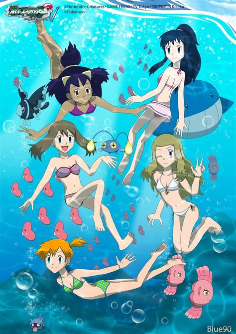 Pkmn V Girls Underwater By Blue90 Pokemon Alola Pokemon Pokemon Manga