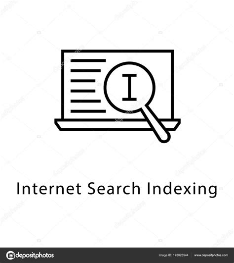 Internet Search Indexing Vector Line Icon — Stock Vector