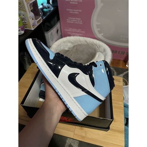 คลังสินค้าพร้อมnike Air Jordan 1 Retro High Unc Patent Blue Chill Aj1