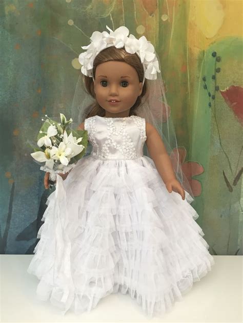 American Girl Gorgeous White Ruffle Princess Bride Or First Etsy Doll Wedding Dress Pattern
