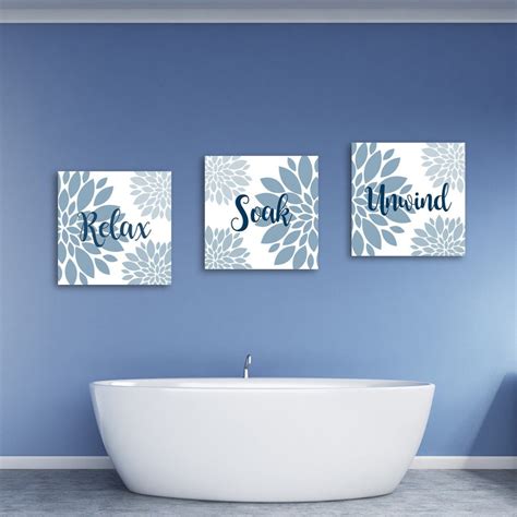 Relax Soak And Unwind Canvas Wall Art Bathroom Decor