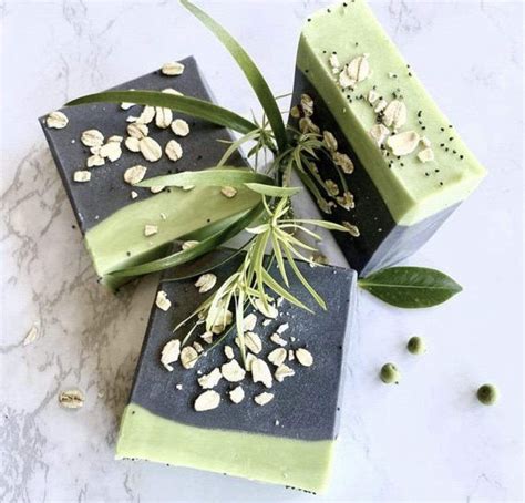 Charcoal Tea Tree Handmade Soap with Oatmeal in 2021 | Handmade soaps, Handmade soap bar ...