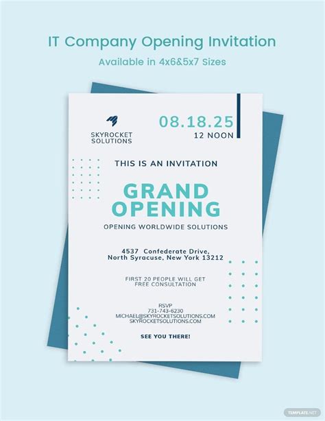 It Company Opening Invitation Template In Psd Illustrator Word