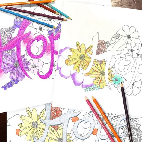 Faith Hope Love Coloring Pages Etsy