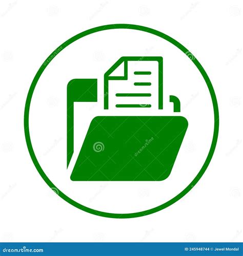 Folder Document Documents Icon Green Vector Sketch Stock Vector