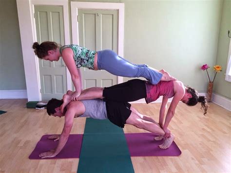 Yoga For Three People Easy Yogawalls