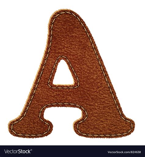 Leather Textured Letter A Royalty Free Vector Image