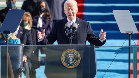 The inauguration is expected at 4.30pm, with joe biden and kamala harris set to take their oaths about half an hour later. Joe Biden Hits a Gorgeously Optimistic Note in His Inaugural Address | Glamour