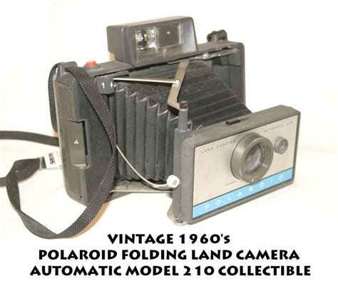 Vintage 1960s Polaroid Folding Land Camera Automatic Model 210 Collectible