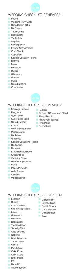 Print Out Your Own Wedding Checklist Wedding Reception Checklist