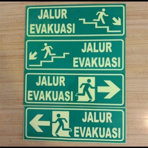 Jual Stiker Jalur Evakuasi Glow In The Dark Sticker Arah Evakuasi