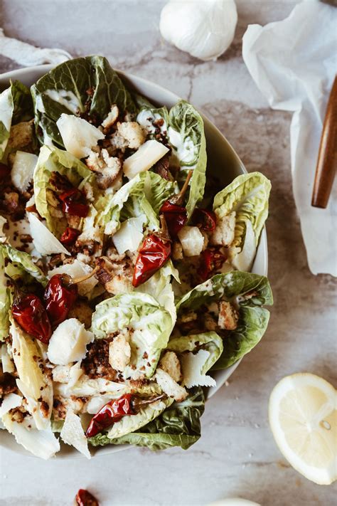 Little Gem Caesar Salad With Calabrian Chili Dressing Pretzel