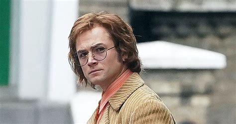 Taron Egerton Looks Unrecognizable As Elton John While Filming Movie