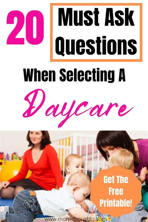 20 Best Questions To Ask Daycare Providers How To Pick Mom Thoughts