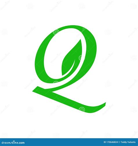 Charming Initial Letter Q Leaf Stock Vector Illustration Of Ecologic
