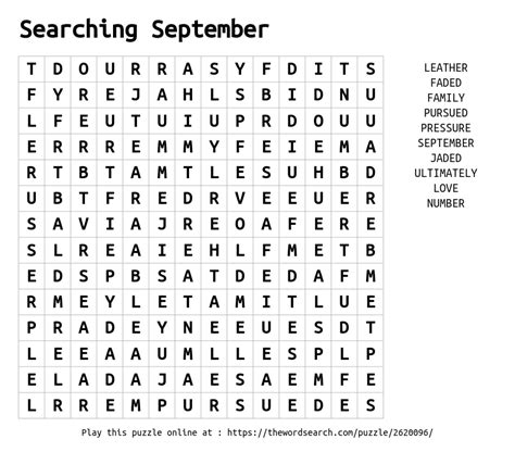 Download Word Search On Searching September