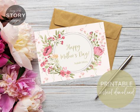 printable christian mothers day card digital download etsy