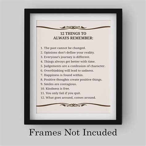 Eimeli 12 Things To Always Remember Canvas Wall Art Prints Positive