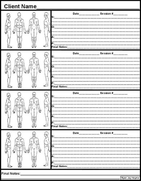 Massage Therapy Soap Note Charts Massage Therapy Soap