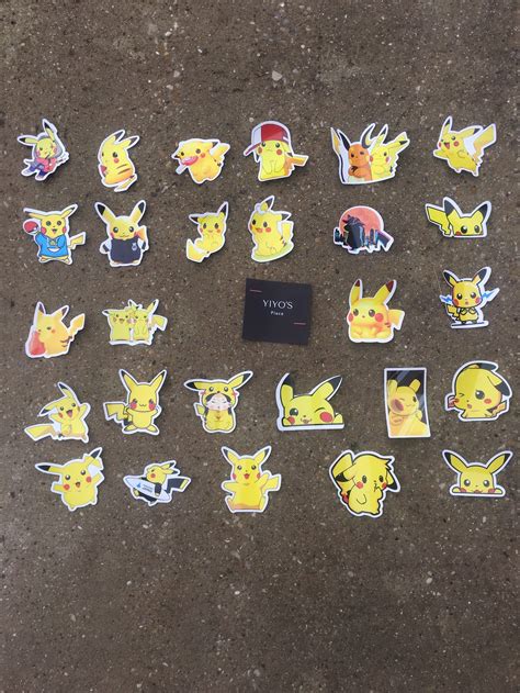 Pokémon Pikachu Stickers 50 Pc Cartoon Characters Etsy